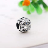 925 Silver Eye Charms Beads Mix CZ for Bracelet Necklace Jewelry Gift