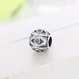 925 Silver Eye Charms Beads Mix CZ for Bracelet Necklace Jewelry Gift