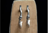 925 Silver Halloween Earrings Skeleton Ear Jewelry Gift