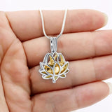 Lotus Hold Mini Urn Stainless Steel Necklace for Ashes