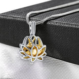 Lotus Hold Mini Urn Stainless Steel Necklace for Ashes