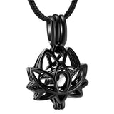 Lotus Hold Mini Urn Stainless Steel Necklace for Ashes