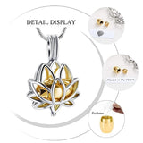 Lotus Hold Mini Urn Stainless Steel Necklace for Ashes