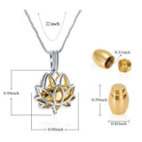 Lotus Hold Mini Urn Stainless Steel Necklace for Ashes