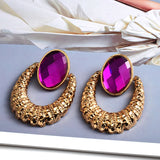 Metal Glass Crystal Drop Earrings Pendant Jewelry For Women