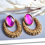 Metal Glass Crystal Drop Earrings Pendant Jewelry For Women