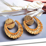 Metal Glass Crystal Drop Earrings Pendant Jewelry For Women