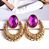 Metal Glass Crystal Drop Earrings Pendant Jewelry For Women