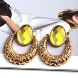Metal Glass Crystal Drop Earrings Pendant Jewelry For Women