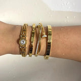 Zircon Cross Nut Nail Bracelets Stainless Steel Waterproof Jewelry