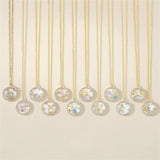 Zodiac Sign Pendant Necklace 12 Constellation Choker Female Birthday Jewelry
