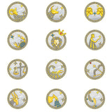 Zodiac Sign Pendant Necklace 12 Constellation Choker Female Birthday Jewelry