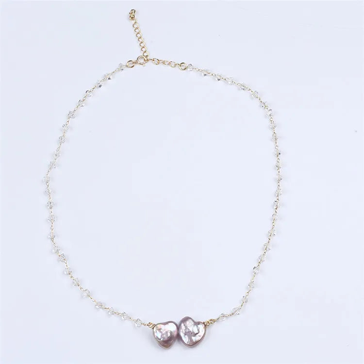 Fresh Water Pearl Heart Pendant Necklace