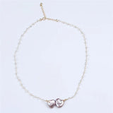 Fresh Water Pearl Heart Pendant Necklace