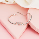 Sister Bracelet Heart Bowknot Pendant Girls Gift
