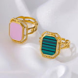 Green Acrylic Rings Stainless Steel Jewelry Couple Wedding Ring For Women Christ