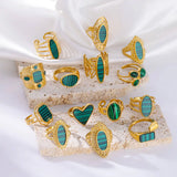 Green Acrylic Rings Stainless Steel Jewelry Couple Wedding Ring For Women Christ