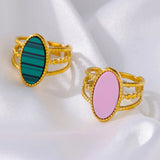 Green Acrylic Rings Stainless Steel Jewelry Couple Wedding Ring For Women Christ