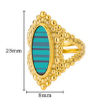 Green Acrylic Rings Stainless Steel Jewelry Couple Wedding Ring For Women Christ