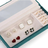 Green Velvet Sofa Jewelry Display Box Necklace Earring Ring Gift Storage