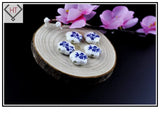 100pcs Flower Porcelain Ceramic Beads Hand Painted DIY Spacer Loose Beads