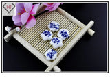 100pcs Flower Porcelain Ceramic Beads Hand Painted DIY Spacer Loose Beads