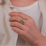 Ray Point Coin Silver Ring Elizabeth Brass Coin Opening Adjustable Ring Jewelry