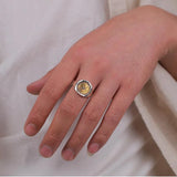 Ray Point Coin Silver Ring Elizabeth Brass Coin Opening Adjustable Ring Jewelry
