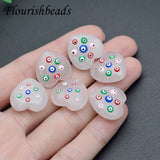 Rose Quartz Heart Bead Eye Beads Loose Beads DIY 5pcs