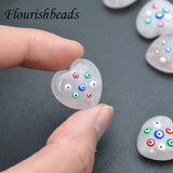 Rose Quartz Heart Bead Eye Beads Loose Beads DIY 5pcs