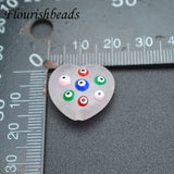Rose Quartz Heart Bead Eye Beads Loose Beads DIY 5pcs