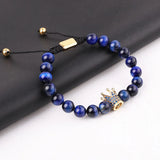 316L Stainless Steel Bangle CZ Pave Crown Charms Bracelet Set