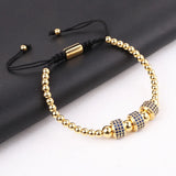 316L Stainless Steel Bangle CZ Pave Crown Charms Bracelet Set