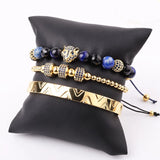 316L Stainless Steel Bangle Leopard Charms Bracelet Set Men Jewelry