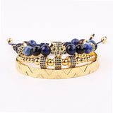 316L Stainless Steel Bangle Leopard Charms Bracelet Set Men Jewelry