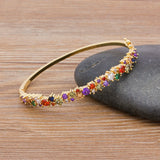 Copper Zircon Bracelet Mama Bangle Boho Jewelry Gift
