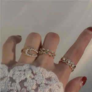 Minority Gentle Cross Pearl Light Retro Ring for Girls