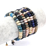 High CZ Micro Pave Beads Natural Stone Macrame Bracelet
