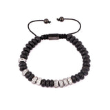 High CZ Micro Pave Beads Natural Stone Macrame Bracelet