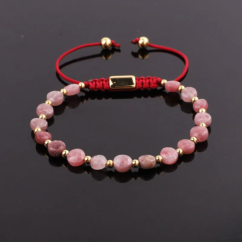Natural Stone Faceted Gemstone Beads Bracelet