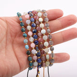 Natural Stone Faceted Gemstone Beads Bracelet