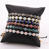 Natural Stone Faceted Gemstone Beads Bracelet