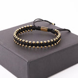 Small Stainless Steel Beads Woven Macrame Bracelet Jewelry