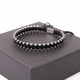 Small Stainless Steel Beads Woven Macrame Bracelet Jewelry
