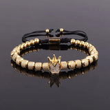 Stainless Steel Beads Crown Charm Friendship Bracelet