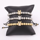 Stainless Steel Beads Crown Charm Friendship Bracelet