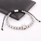 Stainless Steel Beads Crown Charm Friendship Bracelet