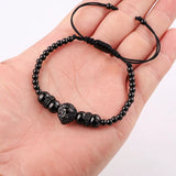 Stainless Steel Lion Charm Friendship Macrame Bracelet Men