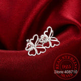 925 Sterling Silver Butterfly Earrings Women's Gift