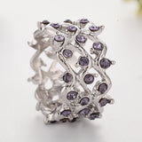 Women's Infinity Intertwined Cross Purple CZ Stone Ring